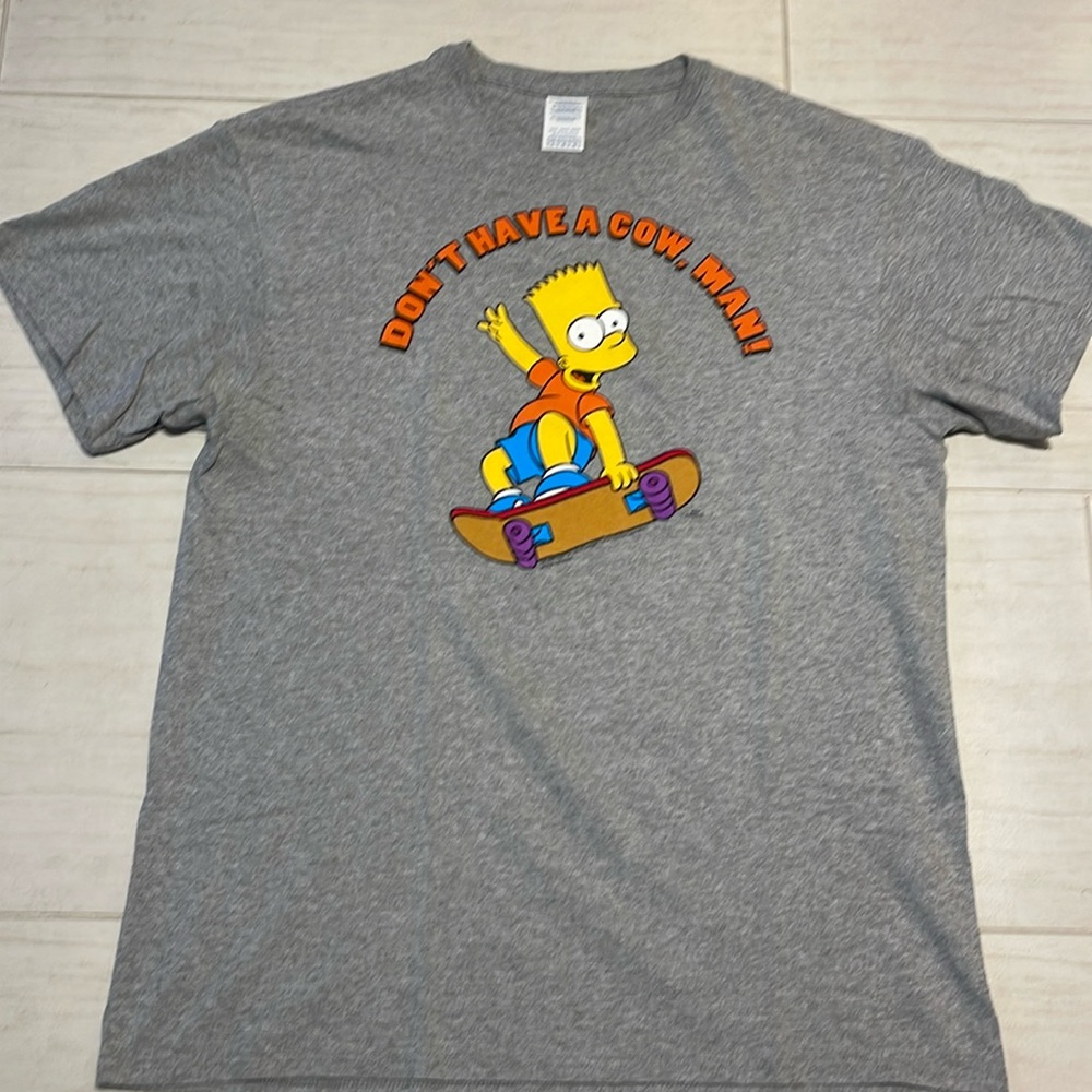 The Simpsons. Bart Simpson “Don’t have a cow.” T-shirt, size large.
